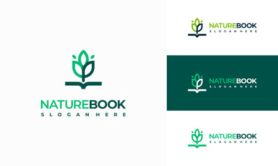 Wall Mural - Nature Book Logo designs vector, Nature Education logo