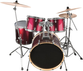 Wall Mural - Drum Kit Isolated on White Background