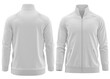 Sweatshirt Full zip Raglan Sleeve With collar and cuff with pocket color White