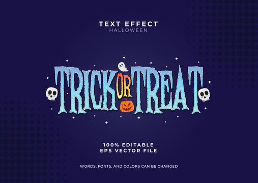 Trick or Treat Halloween text effect. Trendy horror text style. editable Halloween text effect