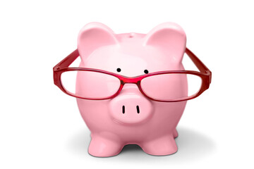 Poster - Piggy Bank with Eyeglasses