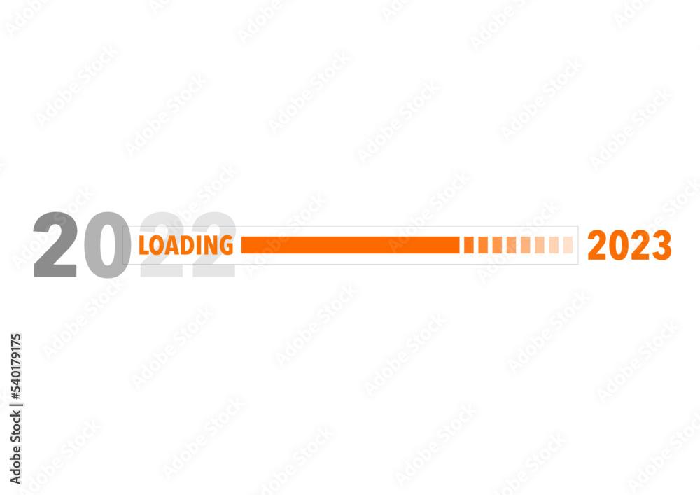 Loading Progress from 2022 to 2023 Year. Progress Bar Showing Loading ...
