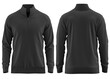  Sweater half zipper pullover knitted high neck  Long sleeve for man ( 3d rendered) Black