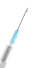 Sticker - Close-up of Medical syringe isolated on white