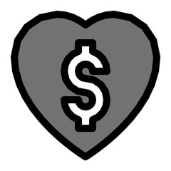 Poster - Dollar Heart Vector Icon