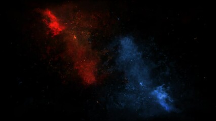 Wall Mural - Two Fire Flow Red and Blue Ember Sparkles Particles Loop Background