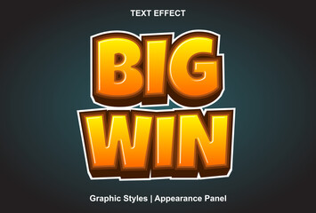 Poster - big win text effect with graphic style and editable