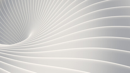 Poster - White background stripes 3D wavy pattern, elegant abstract striped pattern