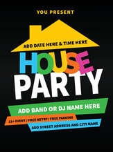 House Party Flyer Poster Social Media Post Template Design