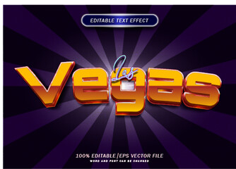 Poster - Luxury Las vegas editable text effect. Neon font style