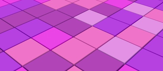 Leinwandbilder - small tiles of pink colors on a large area. 3d render