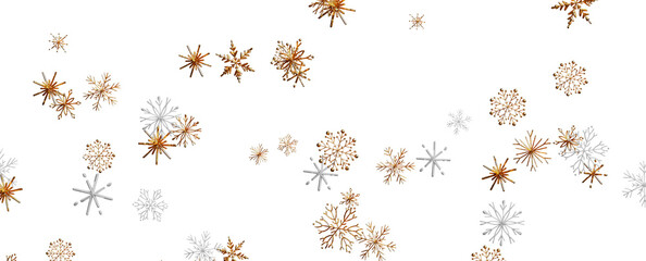 christmas background design of snowflake and snow falling in the winter 3d illustration