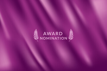 Wall Mural - Award nomination ceremony luxury background with purple violet curtain cloth drape with wreath leaves