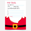 © hello_design - Dear Santa Christmas letter template with Christmas wish list. Christmas postcard to Santa Claus with empty space to fill in the message and wishes for winter holidays. Vector illustration.