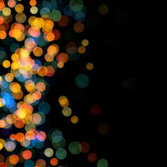 Wall Mural - night city street lights bokeh background