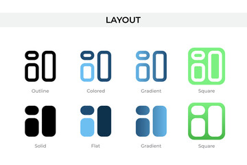 Poster - Layout icon in different style. Layout vector icons designed in outline, solid, colored, gradient, and flat style. Symbol, logo illustration. Vector illustration