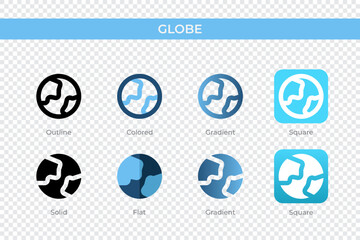 Poster - globe icon in different style. globe vector icons designed in outline, solid, colored, gradient, and flat style. Symbol, logo illustration. Vector illustration