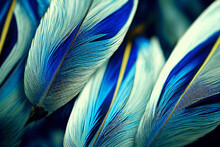 Blue And Black Jay Feathers 3d Illustration