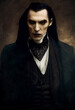 Concept art illustration of count Dracula vampire