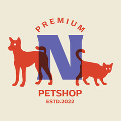 Wall Mural - Alphabet N Petshop Logo