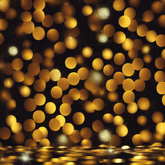 Poster - abstract background with golden bokeh