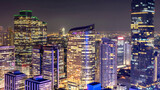 Fototapeta Nowy Jork - night of the Metropolitan Bangkok City downtown cityscape urban skyline  Thailand in 2017 - landscape Bangkok city Thailand