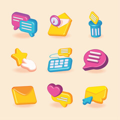 Poster - icons set email