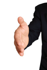 Wall Mural - gesture series: manager shakes hands in greeting.