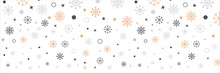 Snowflakes Vector Pattern. Snowfall Christmas Background. Background Of Winter Snowflakes Vector Illustration