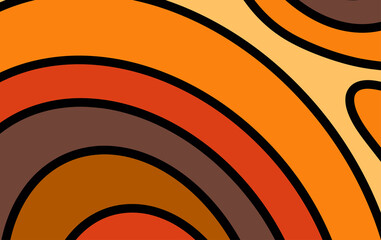 Poster - Abstract fluid background in retro outline and color design. Trendy geometric for poster, flyer, banner, and creative project