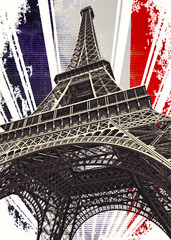 Eiffel Tower popart design retro portrait 