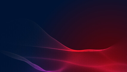Poster - abstract dot red purple wave gradient texture technology background.