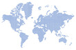 World map dot screen digital nodes
