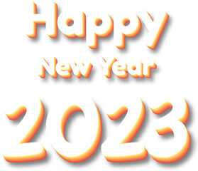 Canvas Print - 2023 happy new year. 2023 PNG Transparent Images. 3d minimal style. PNG. greeting card.