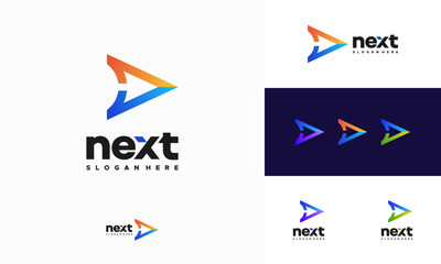 Wall Mural - modern next logo designs concept vector, arrow logo designs concept