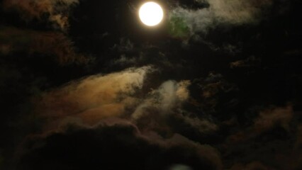 Wall Mural - Fullmoon light and cloud move