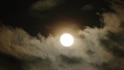 Wall Mural - Fullmoon light and cloud move