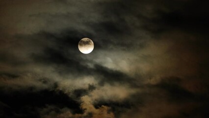 Wall Mural - Fullmoon light and cloud move