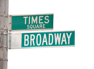 Times Square and Broadway street signs. New York.