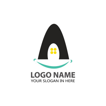 monogram logo, Letter A and smile. business initial logo suitable for tourism, eco-friendly housing, simple logo.