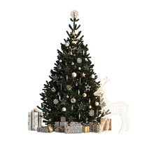3d Illustration Of Decoration Pine Tree Christmas Isolated On White Background