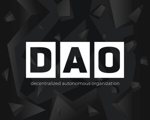 Wall Mural - dao banner design, decentralized autonomous organization vector