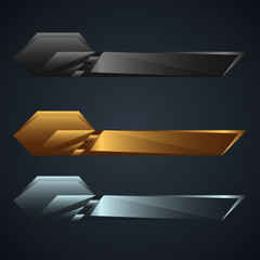 Wall Mural - Modern metallic lower third banner bars for live breaking news title