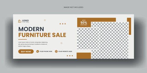 Wall Mural - Modern furniture sale facebook cover banner and social media web banner layout