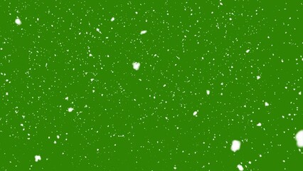 Wall Mural - Snow falling on green screen background