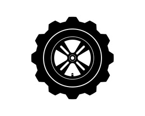 Sticker - Tire with wheel shape inside