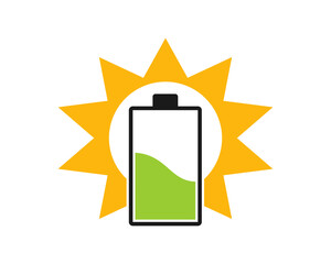 Poster - Sunlight with battery shape in front