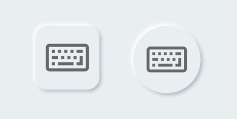 Fototapete - Keyboard line icon in neomorphic design style. Computer button signs vector illustration.