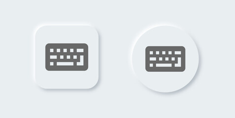 Fototapete - Keyboard solid icon in neomorphic design style. Computer button signs vector illustration.