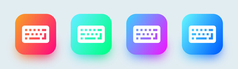 Fototapete - Keyboard solid icon in square gradient colors. Computer button signs vector illustration.